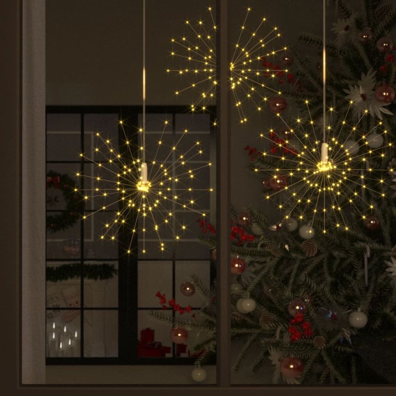 vidaXL Vonkajšie vianočné prskavky 10 ks, teplá biela 20 cm, 1400 LED