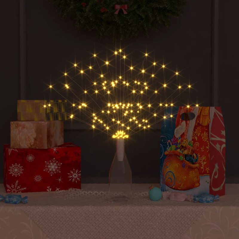 vidaXL Vonkajšie vianočné prskavky 10 ks, teplá biela 20 cm, 1400 LED