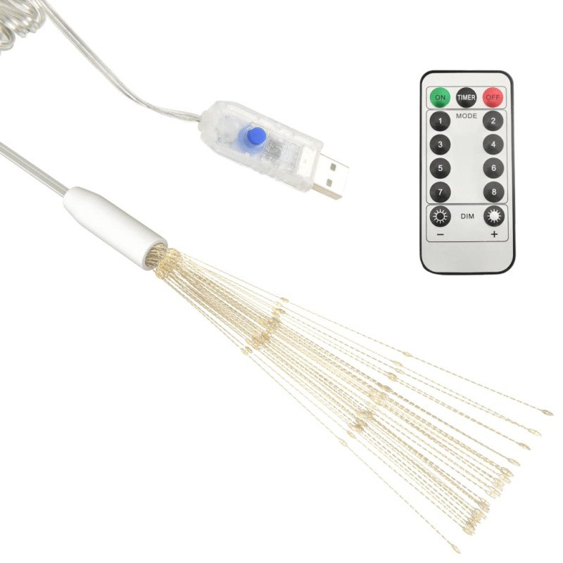 vidaXL Vonkajšie vianočné prskavky 10 ks, teplá biela 20 cm, 1400 LED