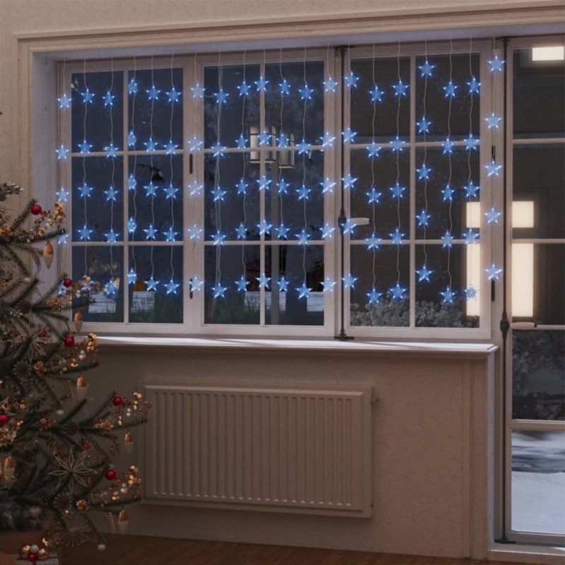 vidaXL LED svetelný záves s hviezdami 500 LED modrý 8 funkcií