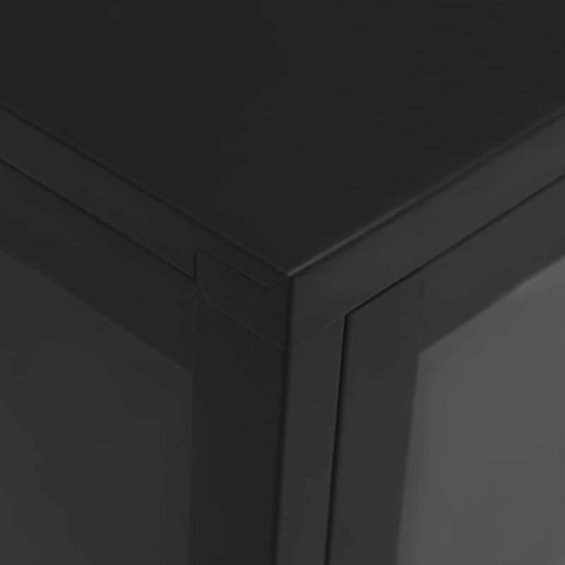 vidaXL Komoda čierna 105x35x70 cm oceľ a sklo