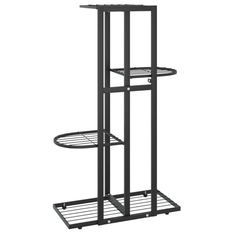 vidaXL 4-poschodový stojan na kvety 43x22x76 cm čierny kov