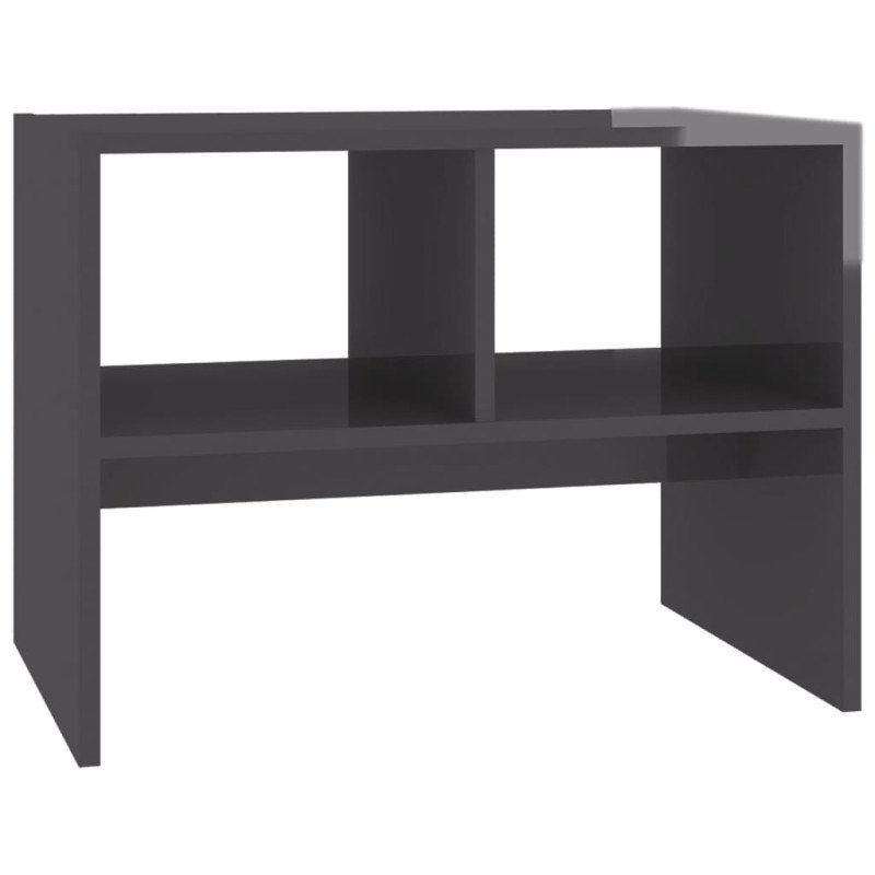 vidaXL Príručný stolík lesklý sivý 60x40x45 cm drevotrieska