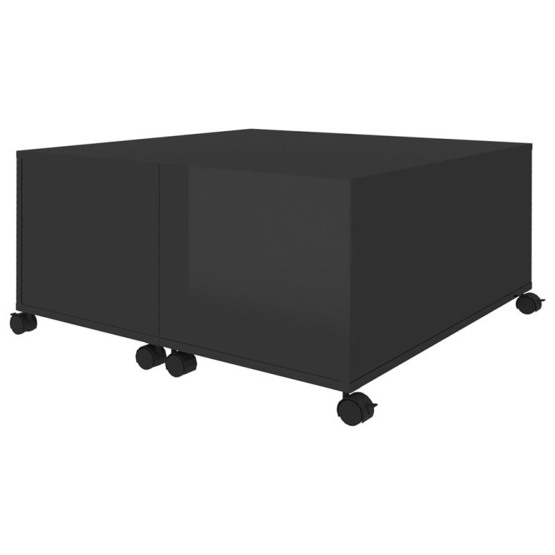 vidaXL Konferenčný stolík lesklý čierny 75x75x38 cm drevotrieska
