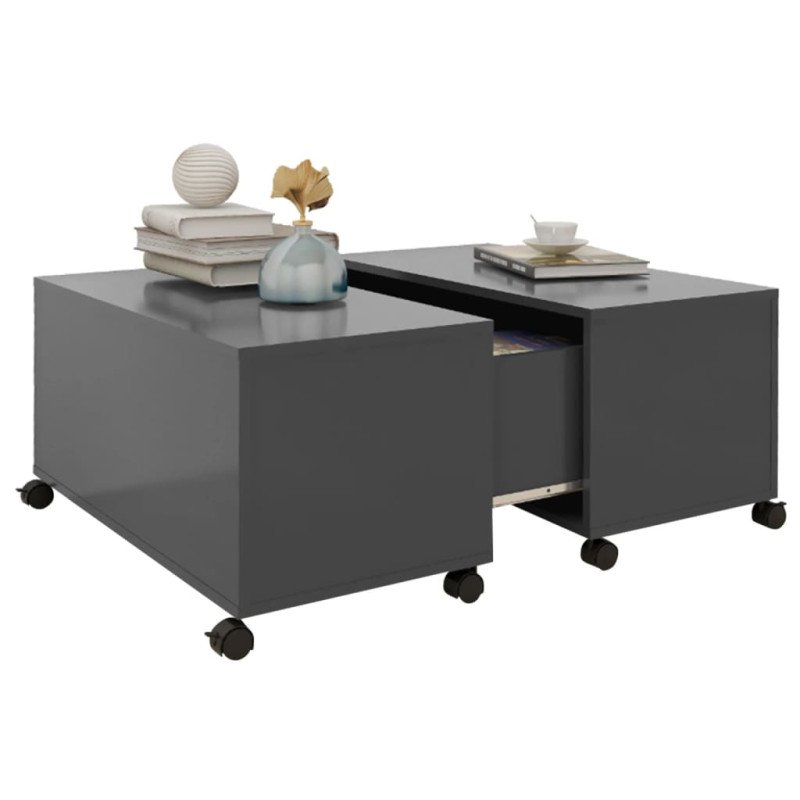 vidaXL Konferenčný stolík sivý 75x75x38 cm drevotrieska