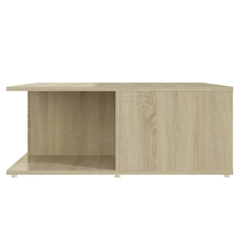 vidaXL Konferenčný stolík biely a dub sonoma 80x80x31 cm drevotrieska