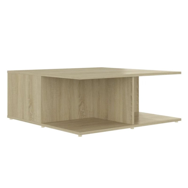 vidaXL Konferenčný stolík biely a dub sonoma 80x80x31 cm drevotrieska