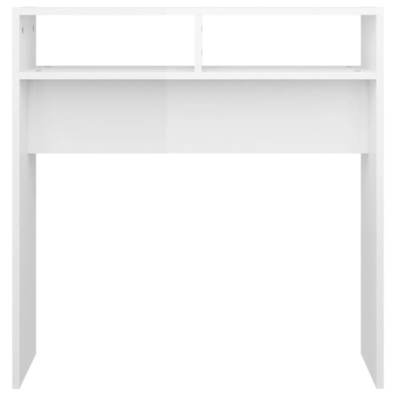 vidaXL Konzolový stolík lesklý biely 78x30x80 cm drevotrieska