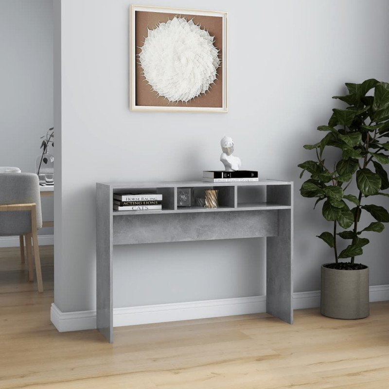 vidaXL Konzolový stolík betónovo-sivý 105x30x80cm drevotrieska