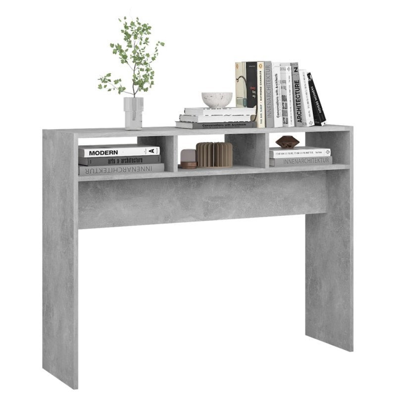 vidaXL Konzolový stolík betónovo-sivý 105x30x80cm drevotrieska