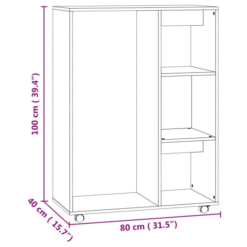 vidaXL Šatník betónovo sivý 80x40x110 cm z drevotriesky