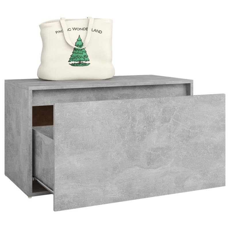 vidaXL Lavica do chodby 80x40x45 cm betónovo-sivá drevotrieska 