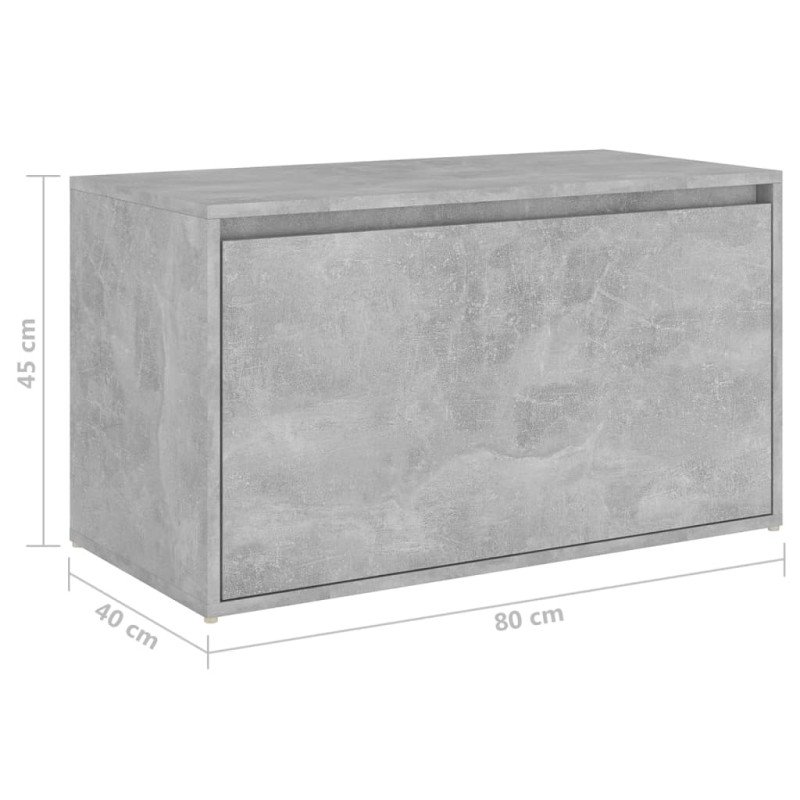 vidaXL Lavica do chodby 80x40x45 cm betónovo-sivá drevotrieska 