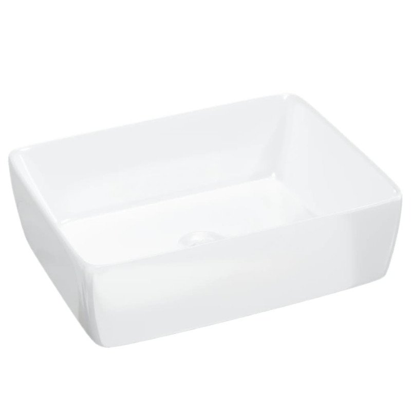 vidaXL Umývadlo biele 48x37x13 cm keramické obdĺžnik