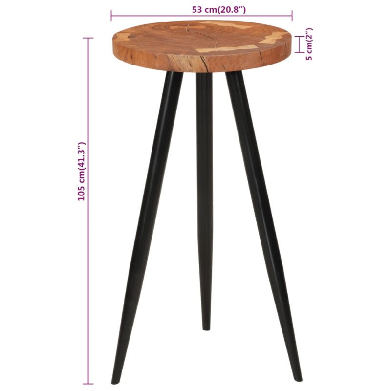 vidaXL Barový stôl s dizajnom polienok Ø53x105 cm masívna akácia 