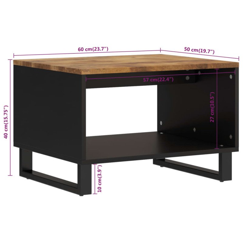 vidaXL Konferenčný stolík 60x50x40 cm masívne mangovníkové drevo