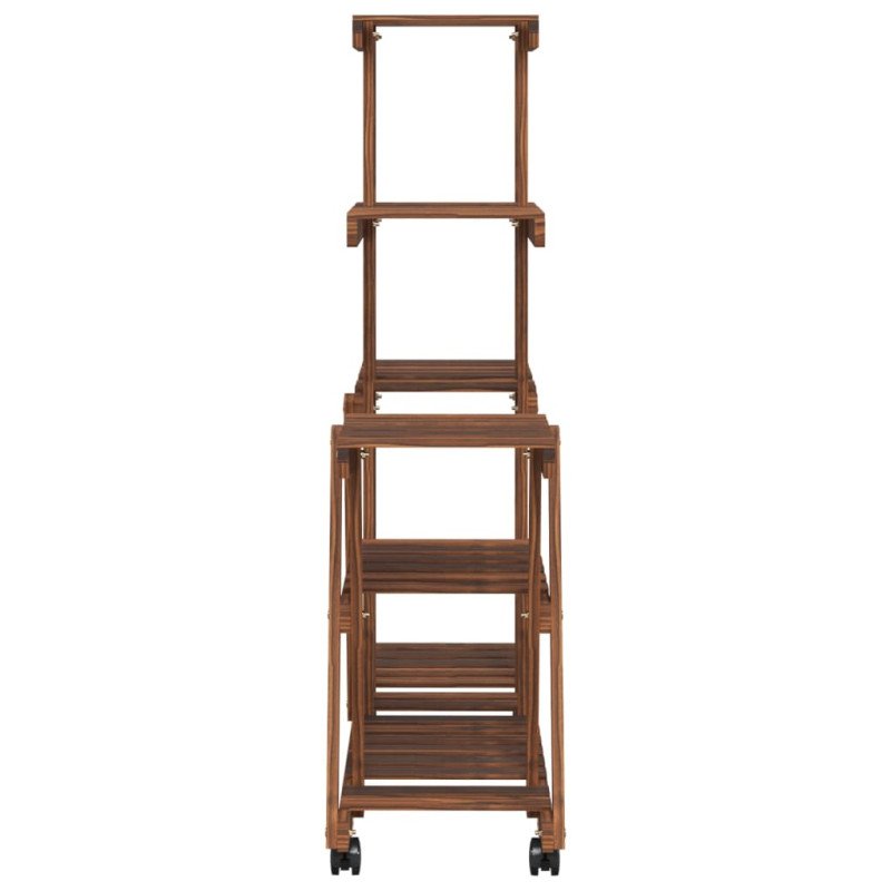 vidaXL Stojan na kvetiny s kolieskami 95x25x101 cm masívna jedľa