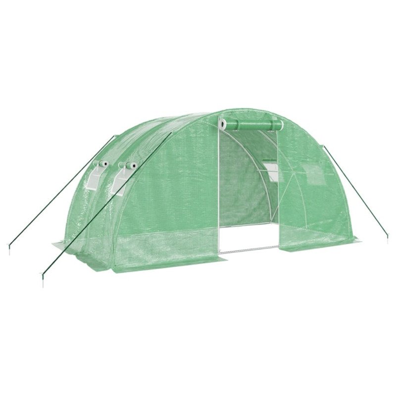 vidaXL Fóliovník s oceľovým rámom zelený 8 m² 4x2x2 m