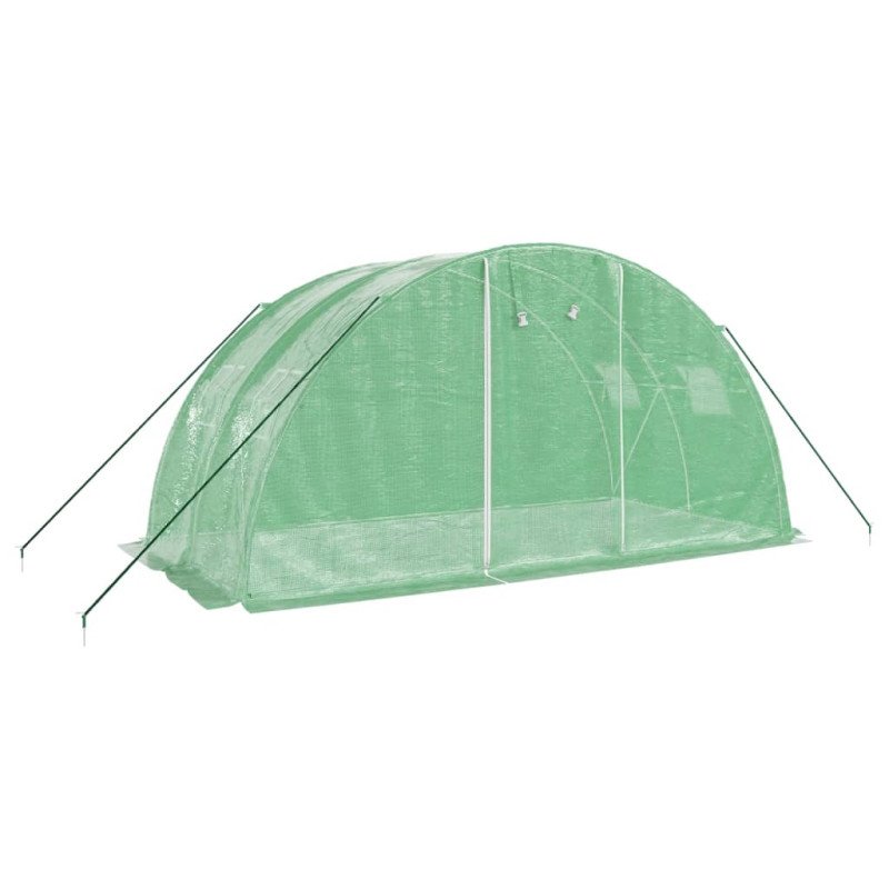 vidaXL Fóliovník s oceľovým rámom zelený 8 m² 4x2x2 m