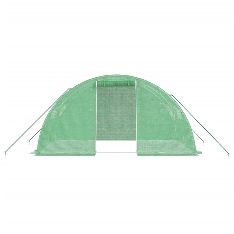 vidaXL Fóliovník s oceľovým rámom zelený 8 m² 4x2x2 m