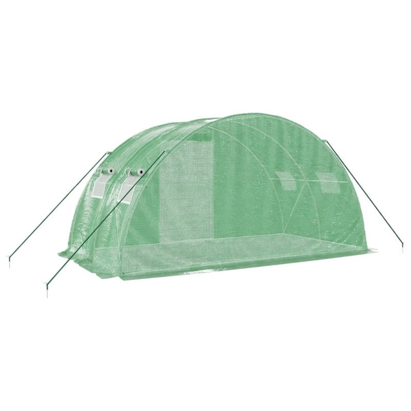 vidaXL Fóliovník s oceľovým rámom zelený 8 m² 4x2x2 m