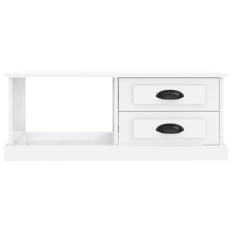 vidaXL Konferenčný stolík lesklý biely 90x50x35 cm kompozitné drevo