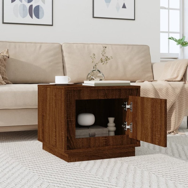 vidaXL Konferenčný stolík hnedý dub 51x50x44 cm spracované drevo