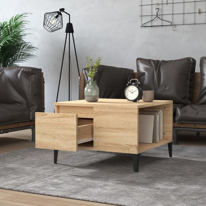 vidaXL Konferenčný stolík dub sonoma 55x55x36,5 cm spracované drevo