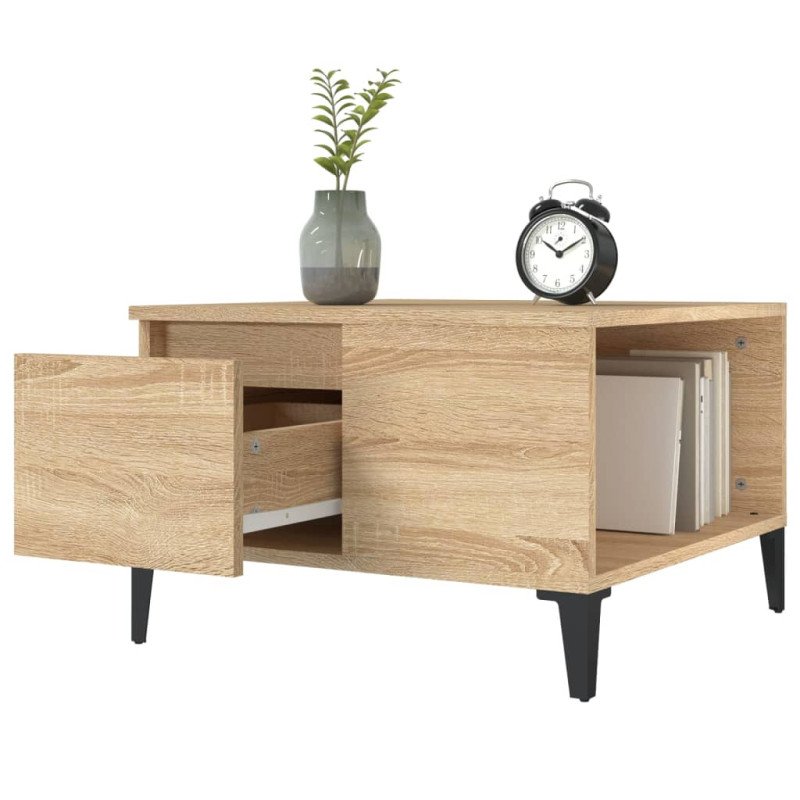 vidaXL Konferenčný stolík dub sonoma 55x55x36,5 cm spracované drevo