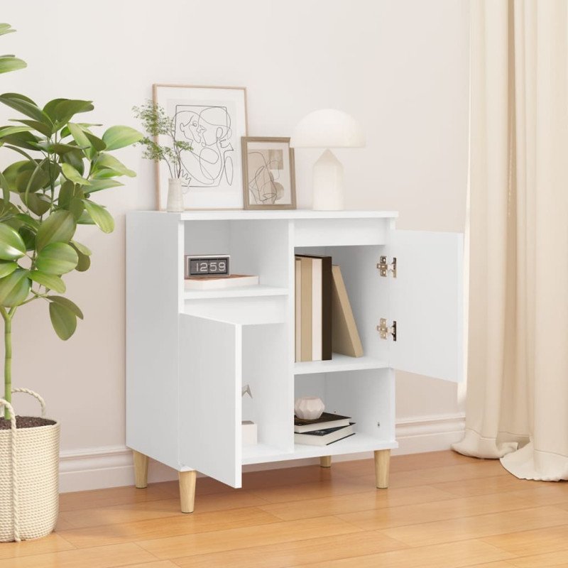 vidaXL Komoda biela 60x35x70 cm spracované drevo