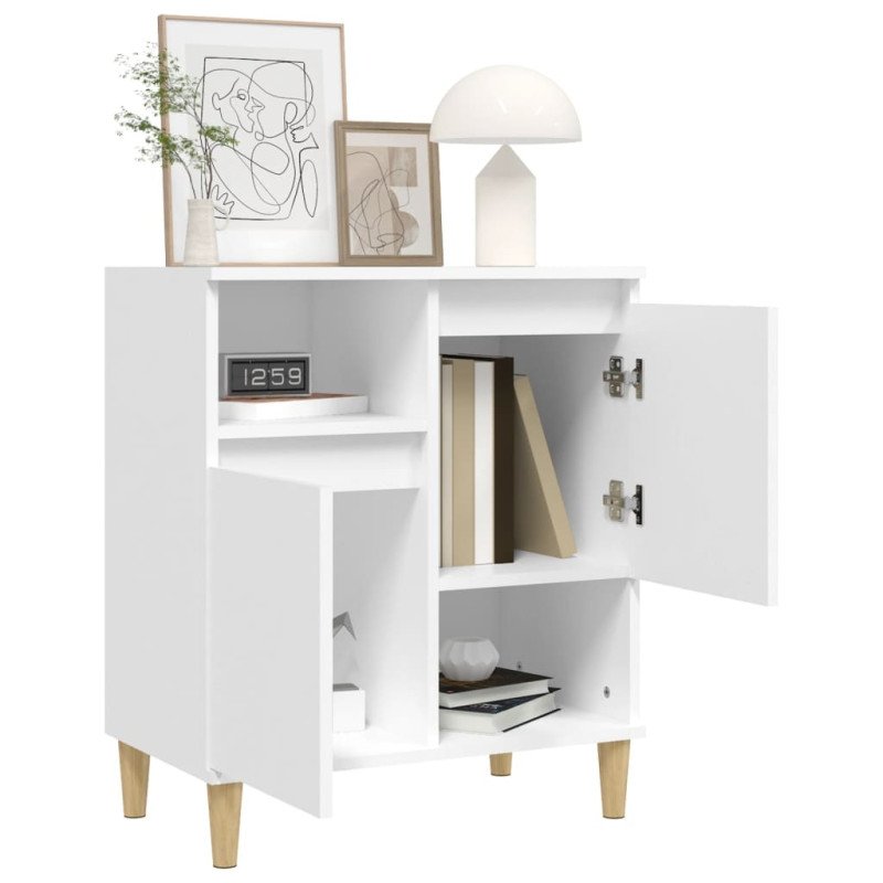 vidaXL Komoda biela 60x35x70 cm spracované drevo