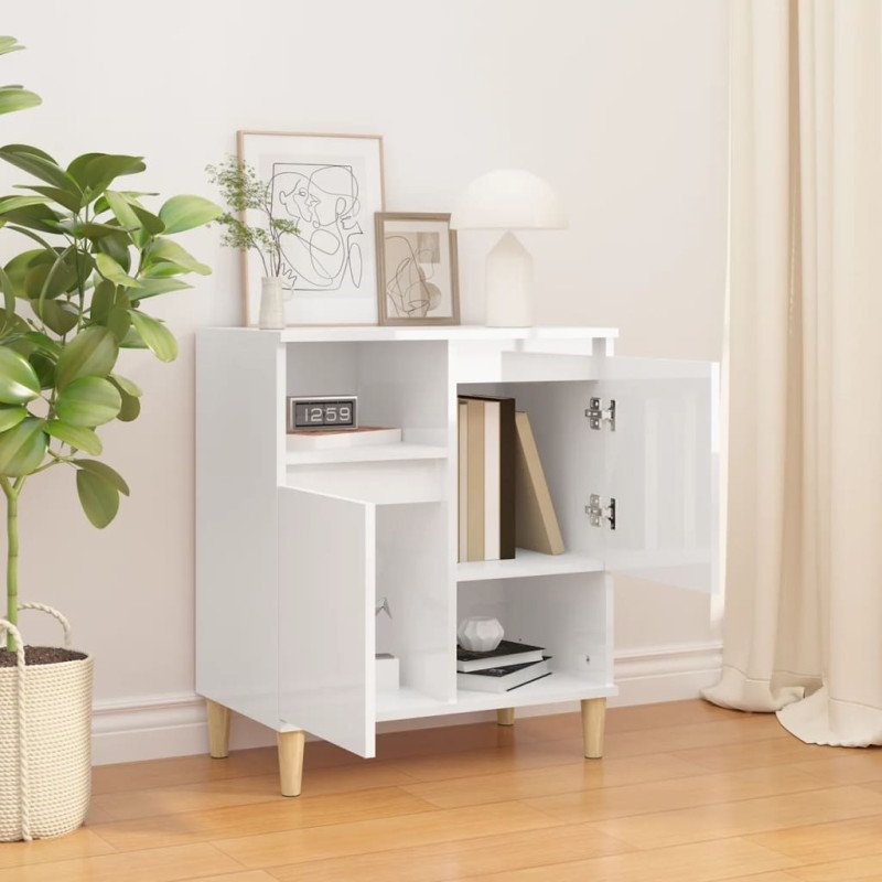 vidaXL Komoda vysoký lesk biela 60x35x70 cm spracované drevo