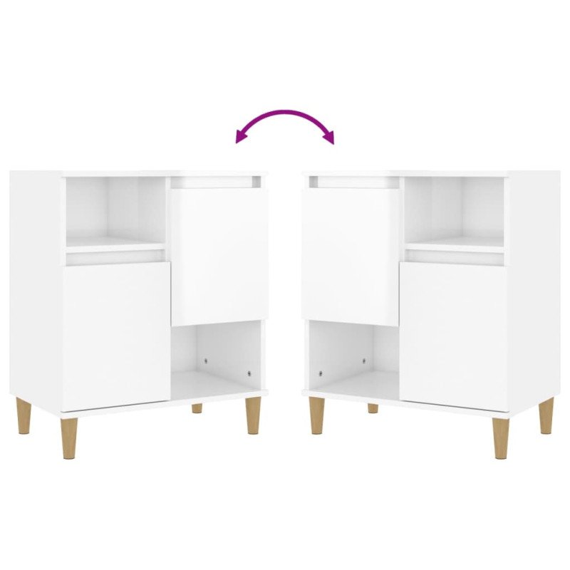 vidaXL Komoda vysoký lesk biela 60x35x70 cm spracované drevo