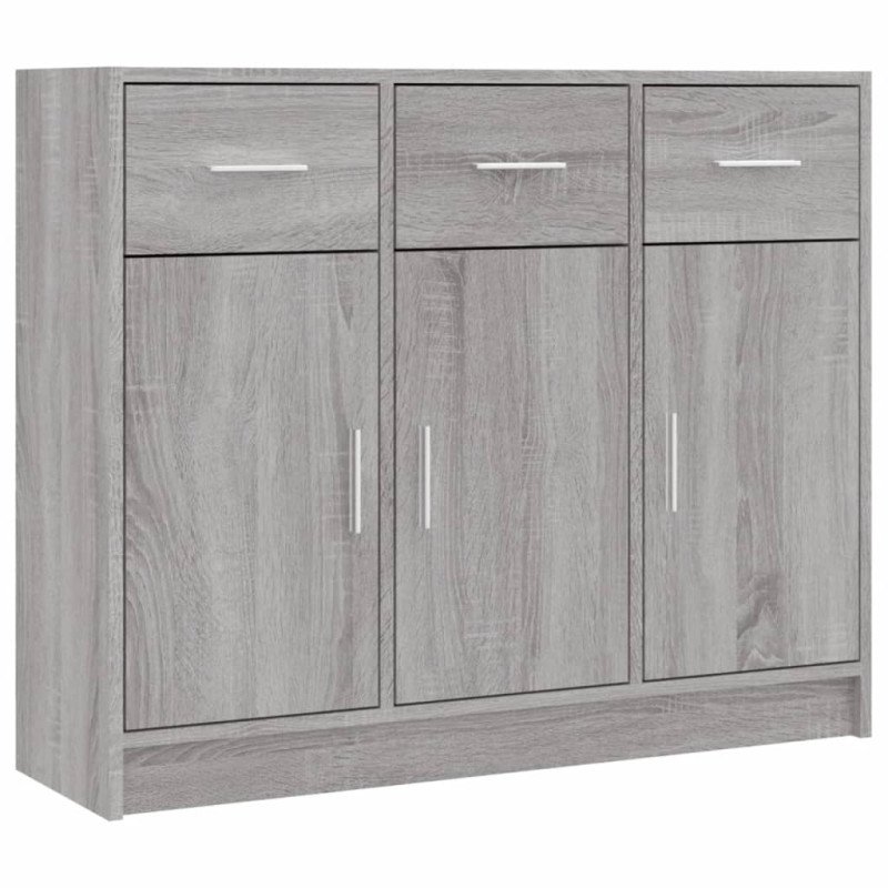 vidaXL Komoda sivý dub sonoma 91x28x75 cm kompozitné drevo