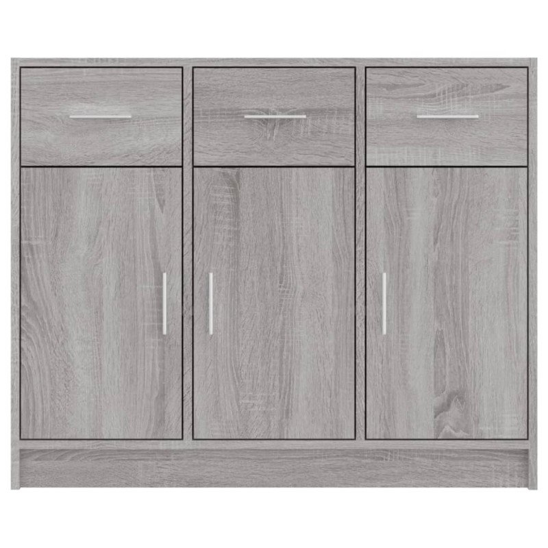 vidaXL Komoda sivý dub sonoma 91x28x75 cm kompozitné drevo