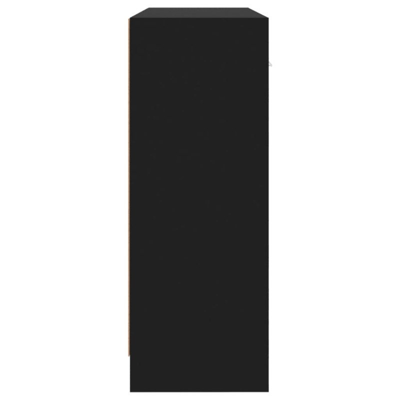 vidaXL Komoda čierna 91x28x75 cm kompozitné drevo