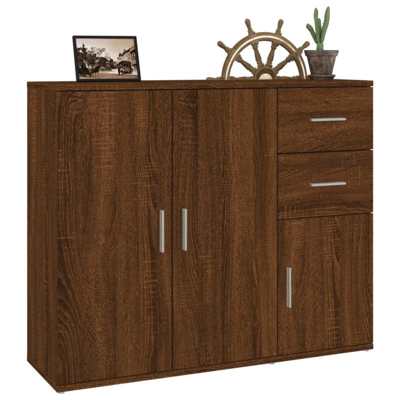 vidaXL Komoda hnedý dub 91x29,5x75 cm spracované drevo