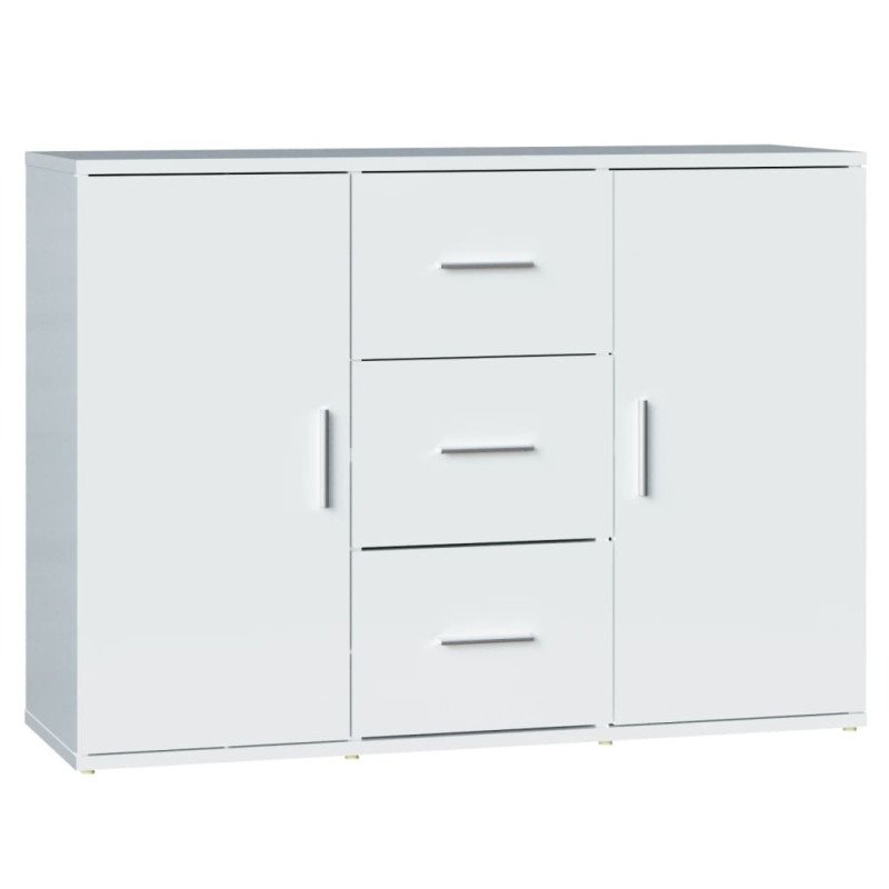 vidaXL Komoda lesklá biela 91x29,5x65 cm spracované drevo