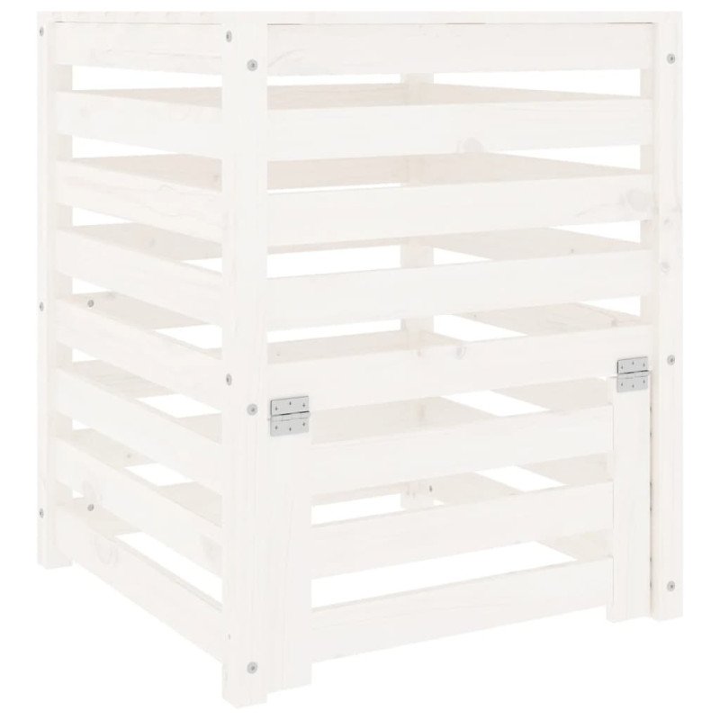 vidaXL Kompostér biely 63,5x63,5x77,5 cm masívne borovicové drevo