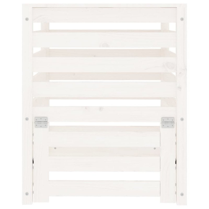 vidaXL Kompostér biely 63,5x63,5x77,5 cm masívne borovicové drevo