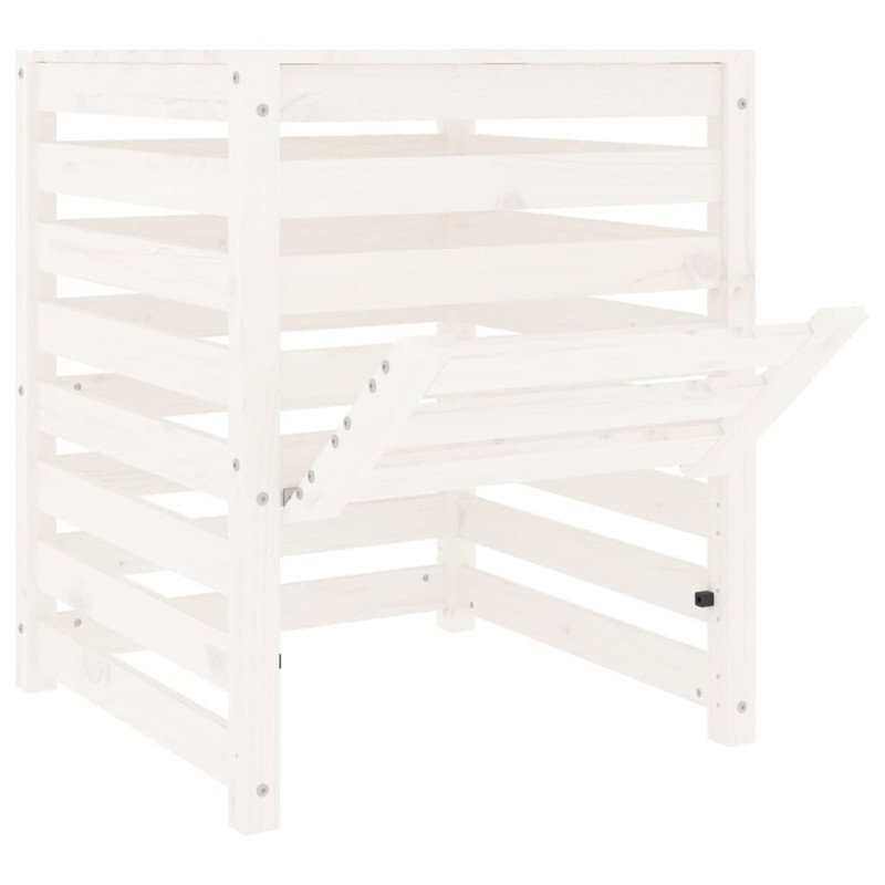 vidaXL Kompostér biely 63,5x63,5x77,5 cm masívne borovicové drevo