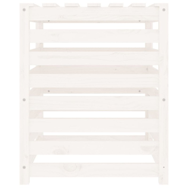 vidaXL Kompostér biely 63,5x63,5x77,5 cm masívne borovicové drevo