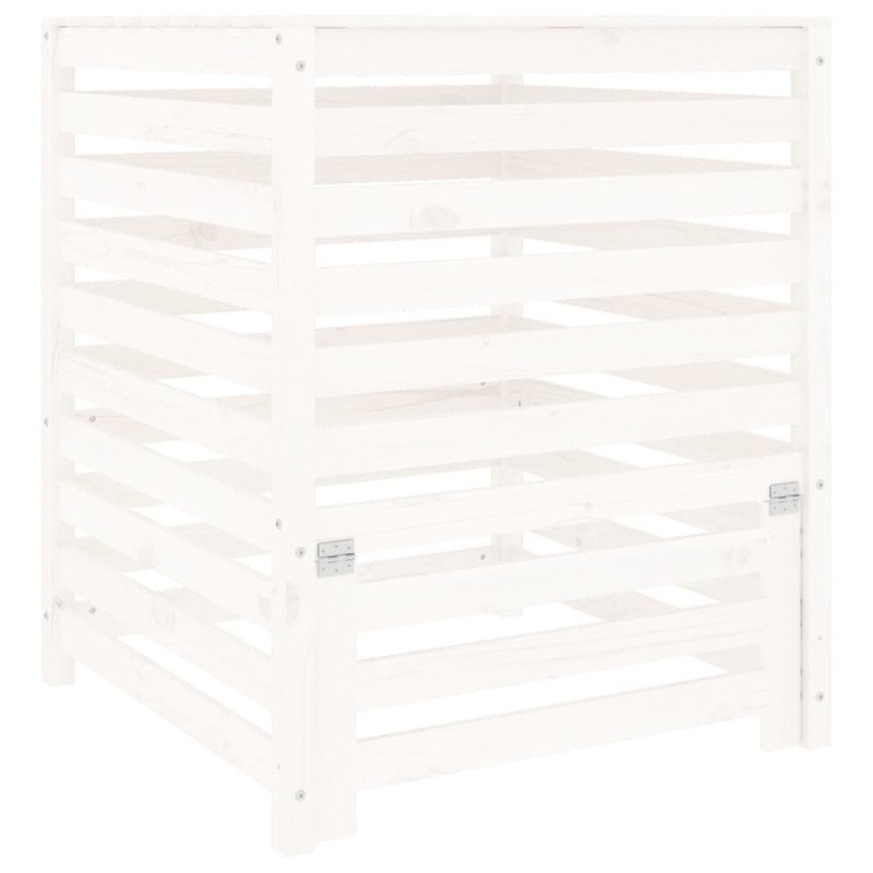 vidaXL Kompostér biely 82,5x82,5x99,5 cm masívne borovicové drevo