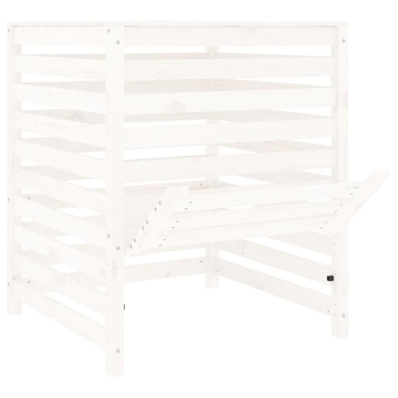 vidaXL Kompostér biely 82,5x82,5x99,5 cm masívne borovicové drevo