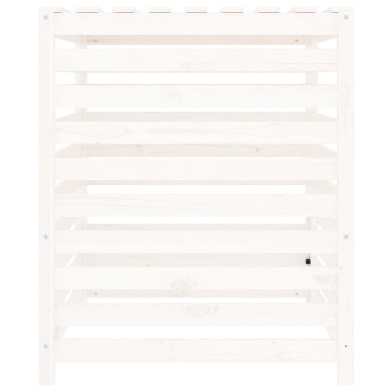 vidaXL Kompostér biely 82,5x82,5x99,5 cm masívne borovicové drevo