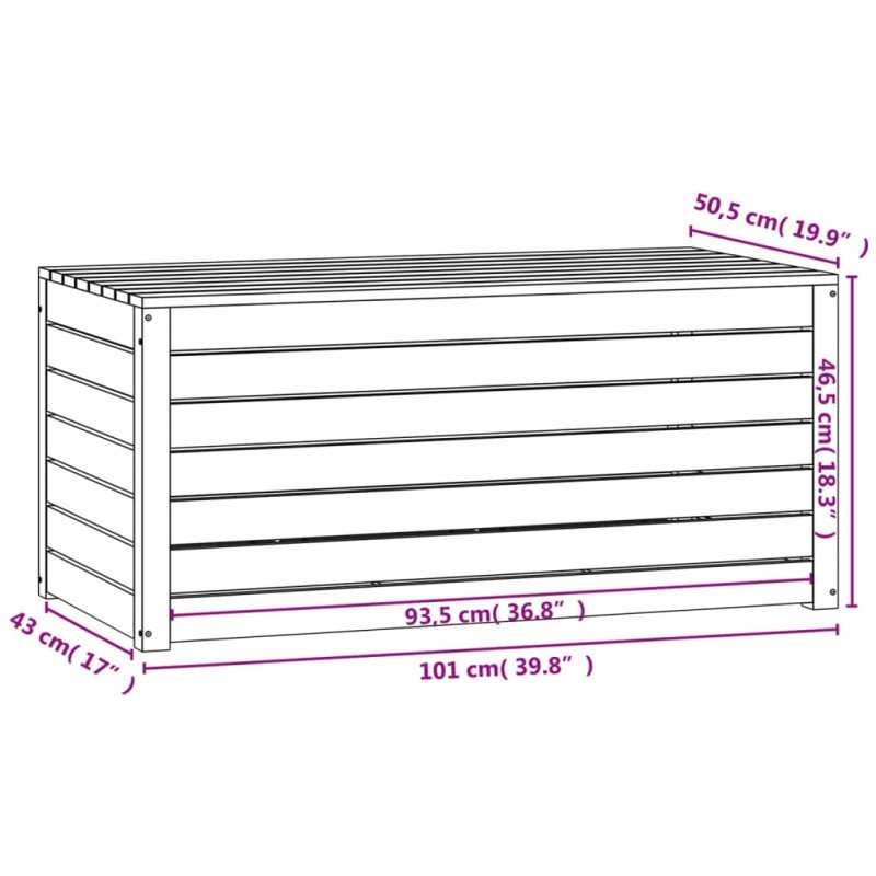 vidaXL Záhradný box medovohnedý 101x50,5x46,5 cm masívna borovica