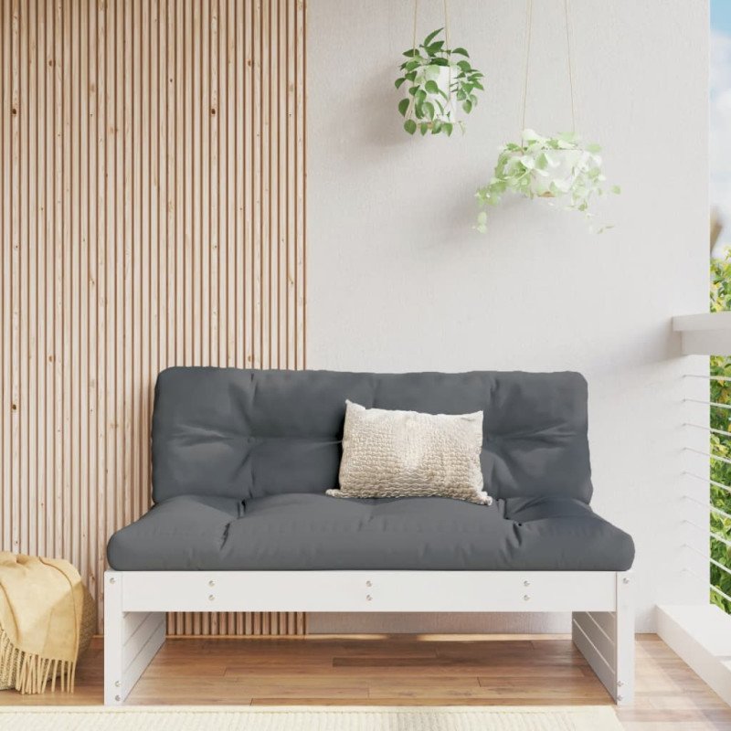 vidaXL Stredová pohovka biela 120x80 cm borovicový masív