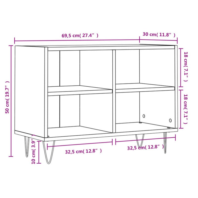 vidaXL TV skrinka, dub sonoma 69,5x30x50 cm, kompozitné drevo