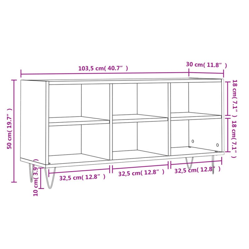 vidaXL TV skrinka lesklá biela 103,5x30x50 cm kompozitné drevo