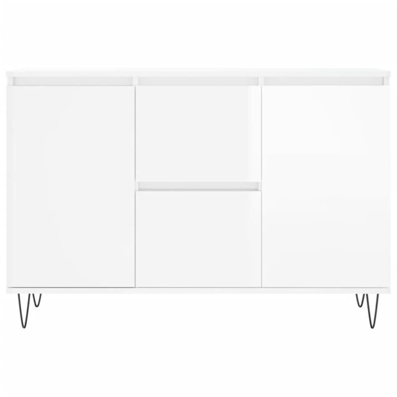 vidaXL Komoda, lesklá biela 104x35x70 cm, kompozitné drevo